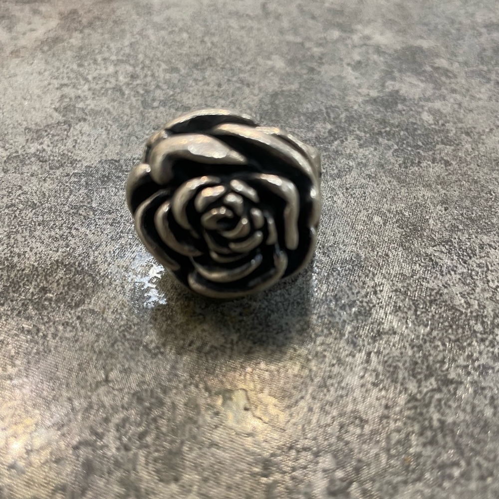 King Baby Studio Silver Rose Ring - size 11